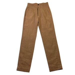 Soeur David Pants Size FR 38 US 6 Caramel Brown Linen High Rise Minimalist